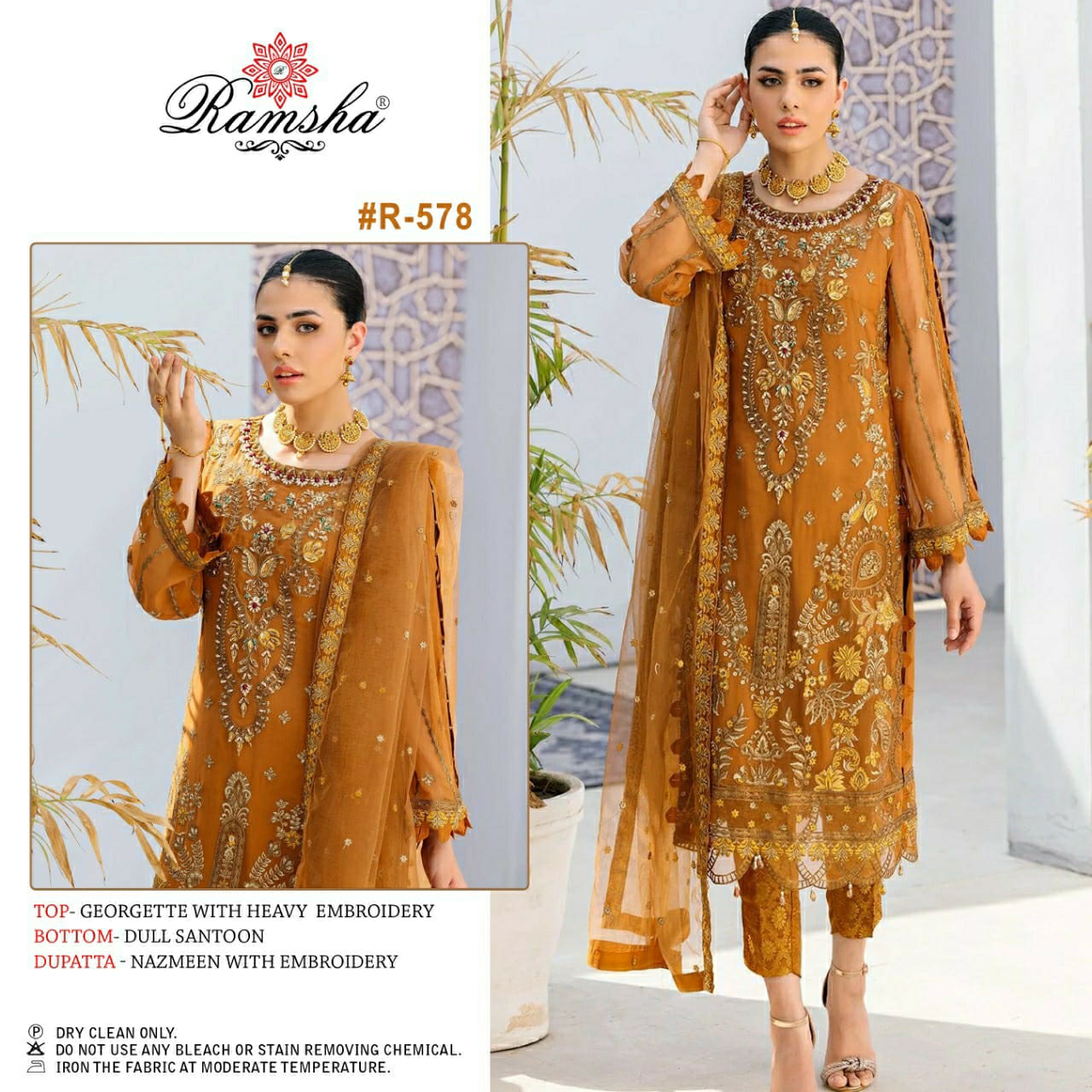 Ramsha R 578 Ethnic Wear Wholesale Georgette Pakistani Suit Catalog